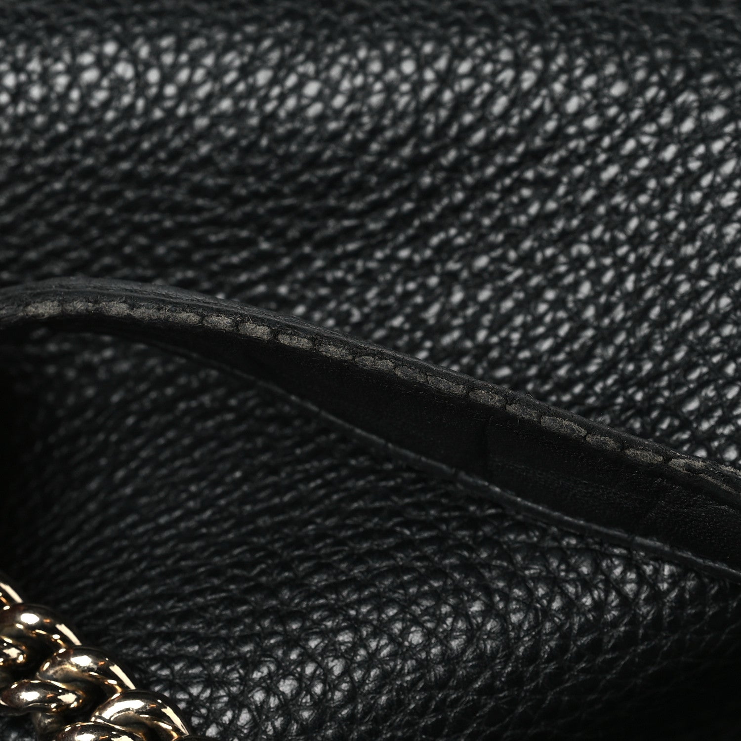 Gucci Pebbled Calfskin Large Soho Chain Shoulder Bag Black 13 of 14