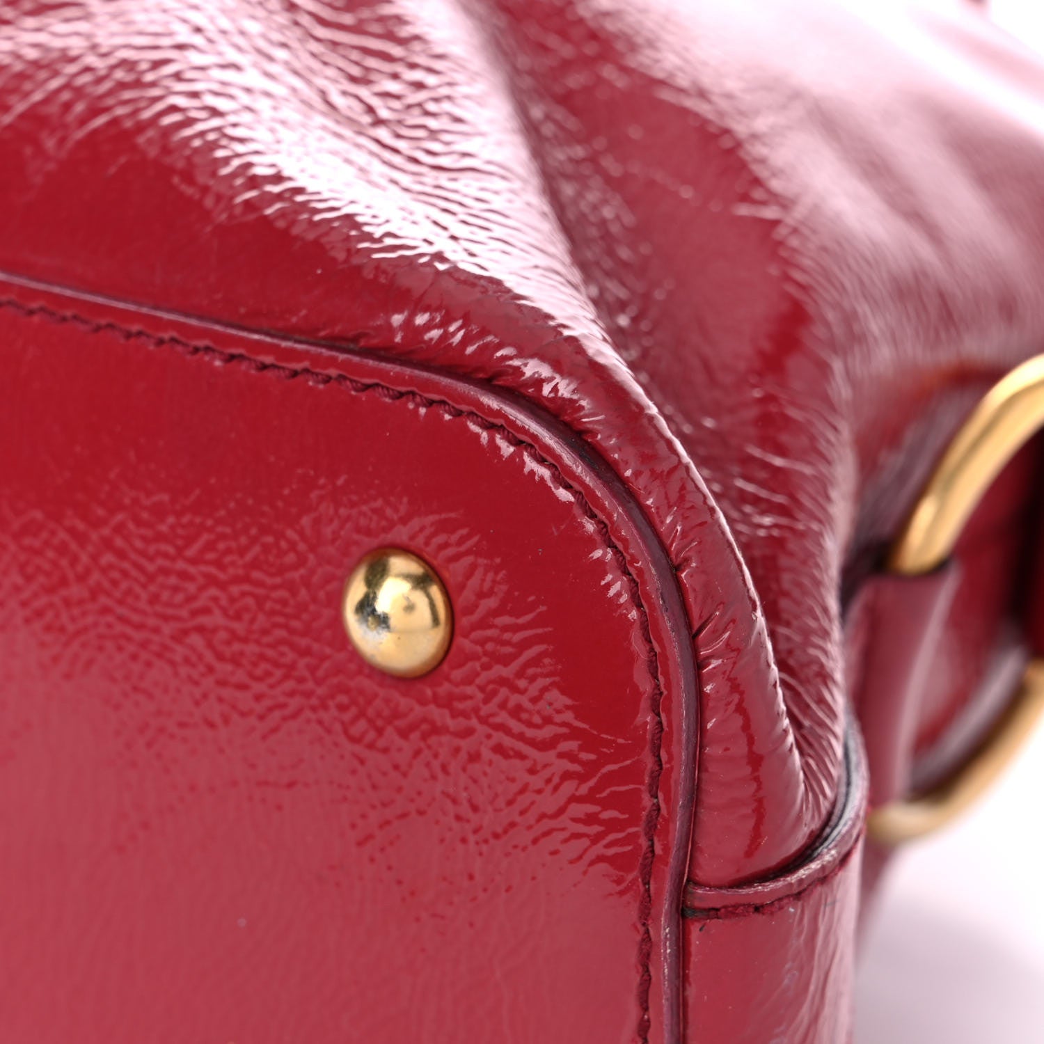 Saint Laurent Patent Calfskin Medium Muse Red 7 of 32