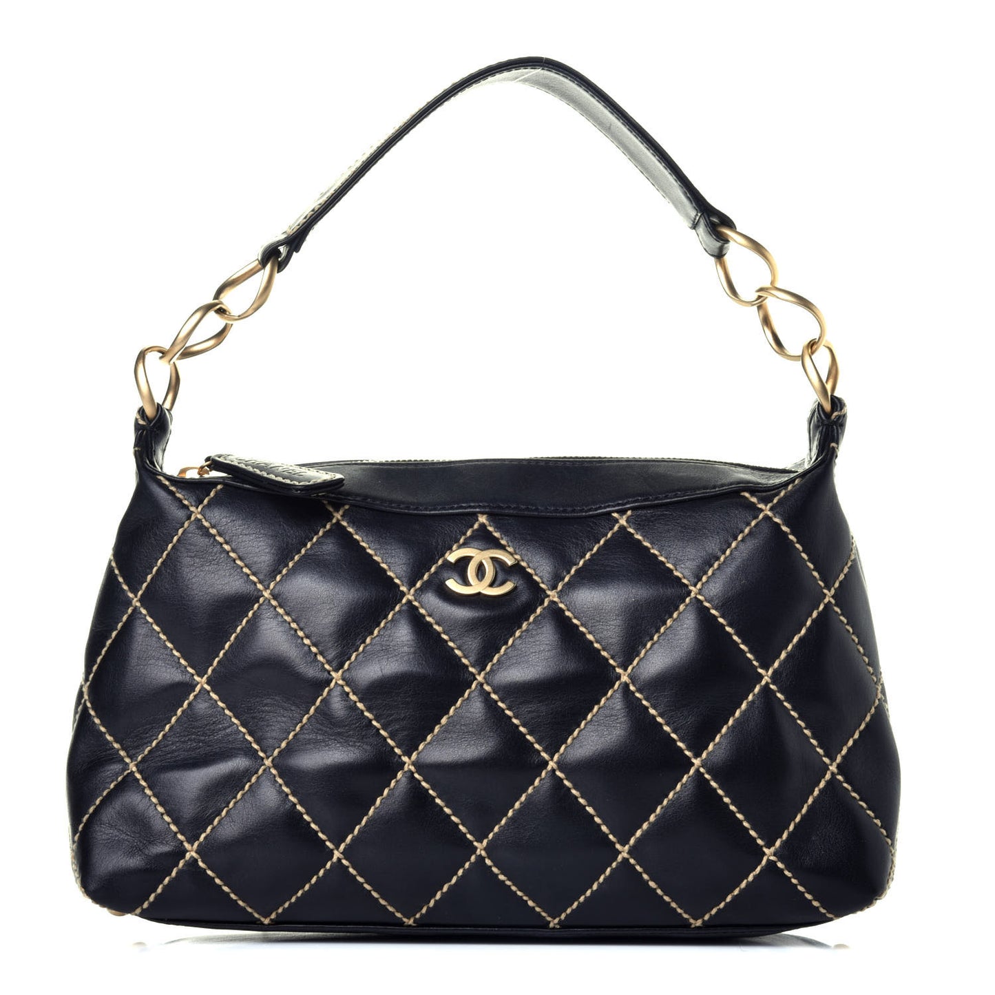 Calfskin Wild Stitch Hobo Black