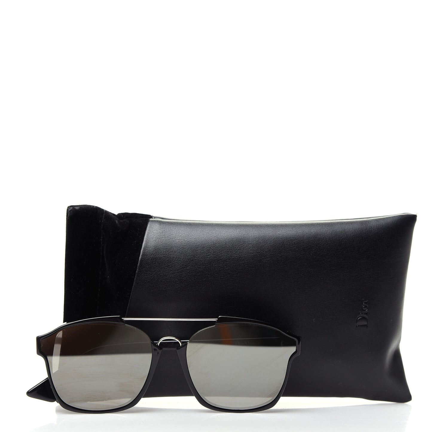 Abstract Square Mirrored Sunglasses Black