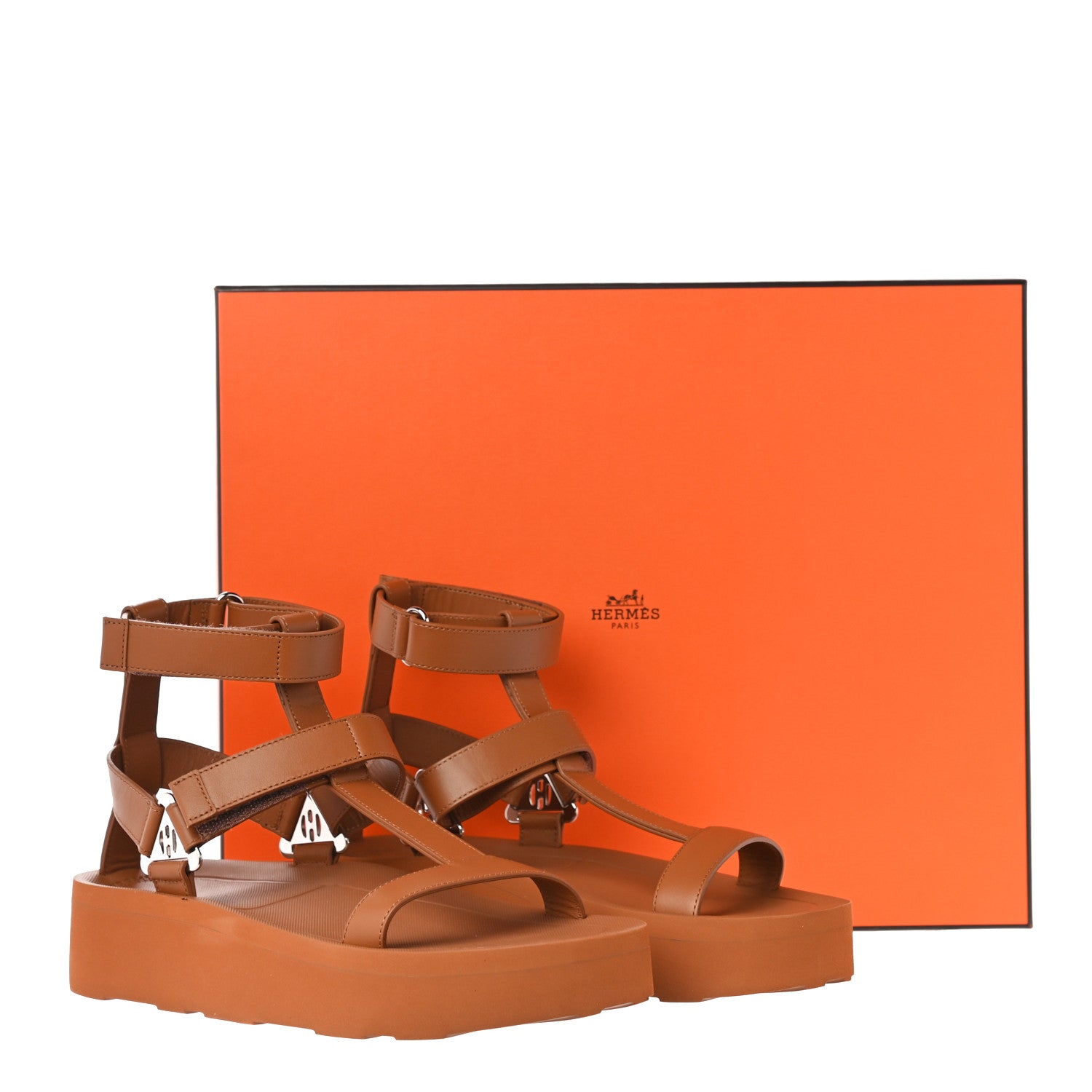 Hermes Calfskin Womens Enid Sandals 38 Naturel 13 of 13