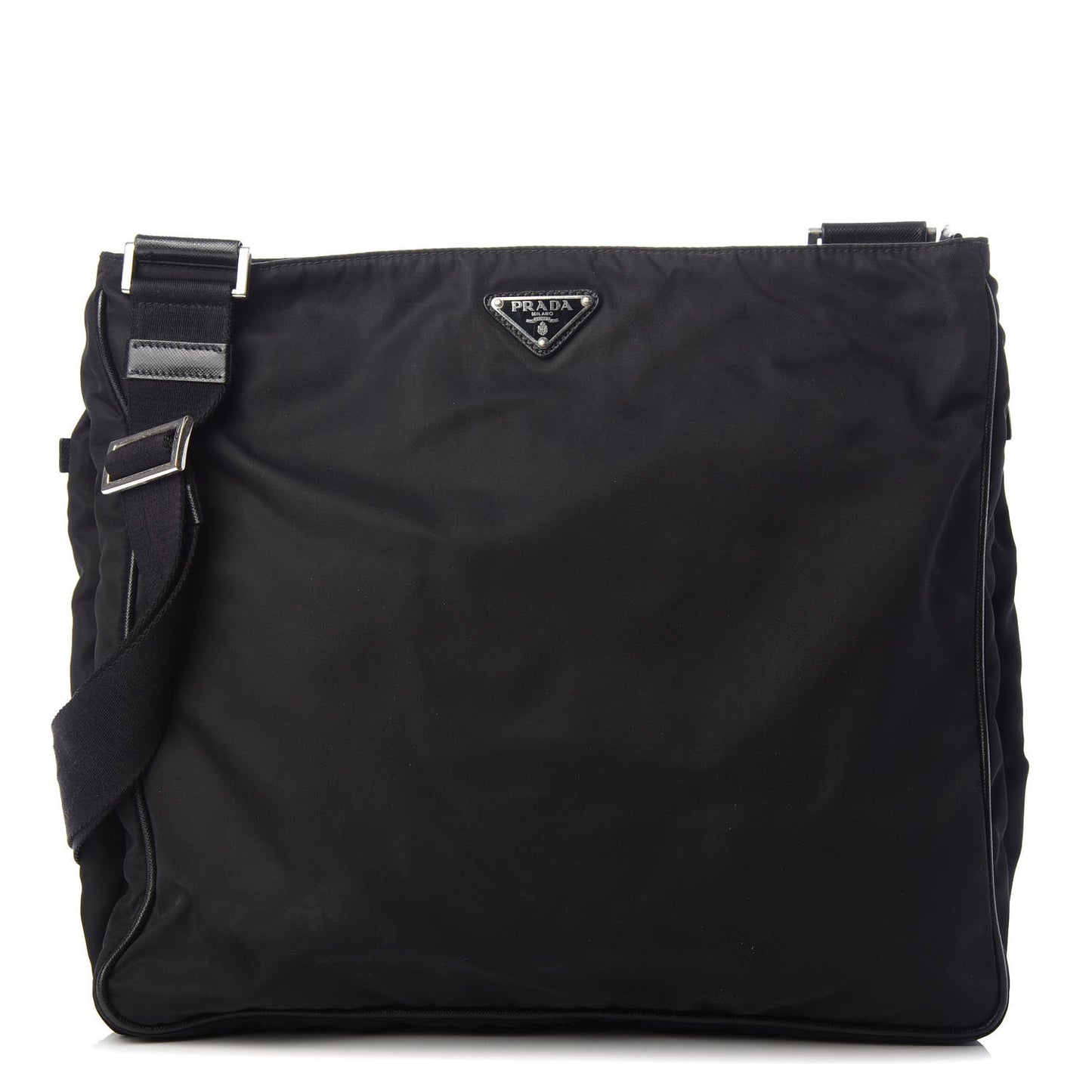 Nylon Messenger Bag Black