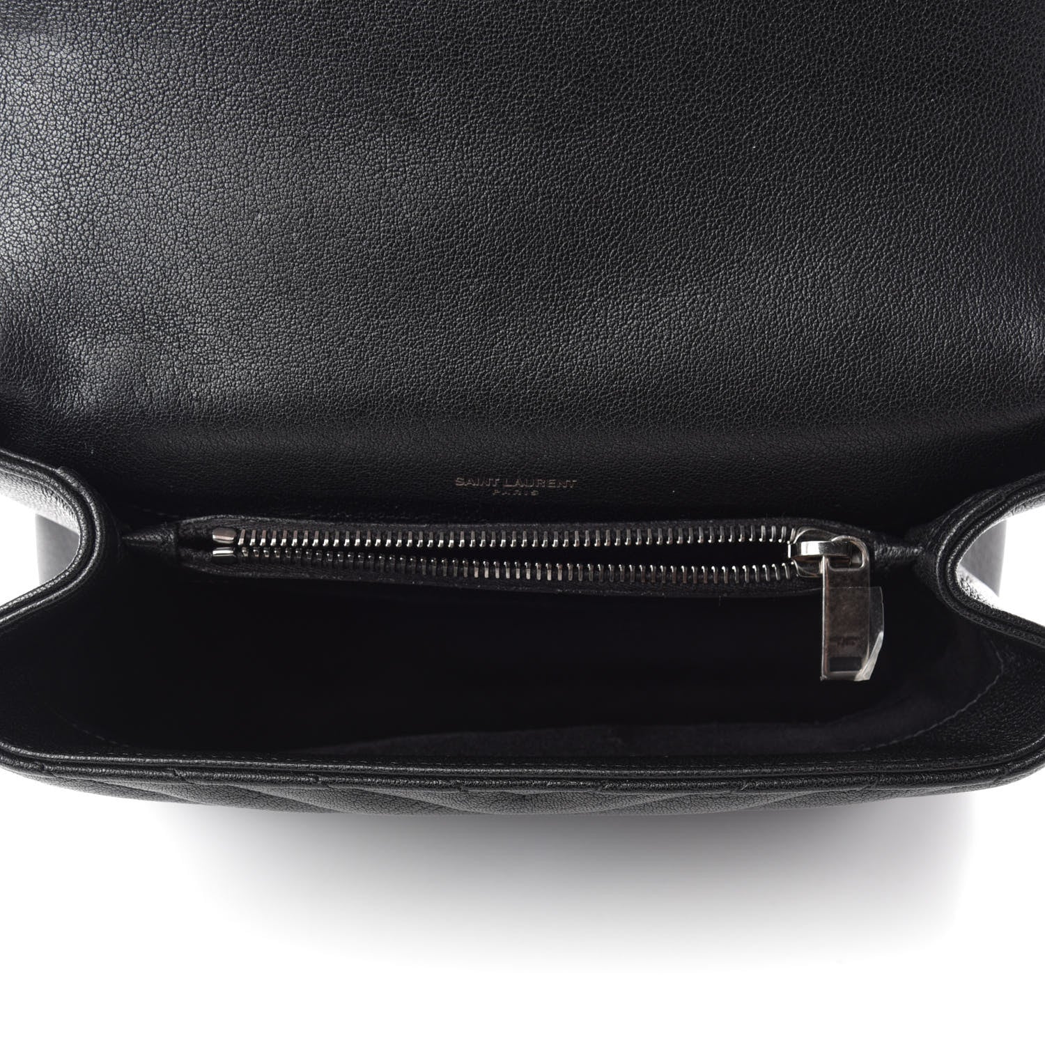 Saint Laurent Sheepskin Matelasse Chevron Monogram Medium College Bag Black 5 of 11