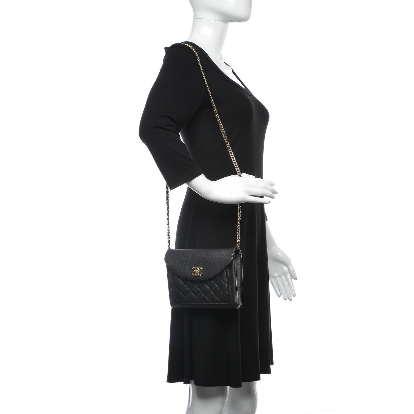 Calfskin Quilted Smart Pocket Crossbody Bag Black