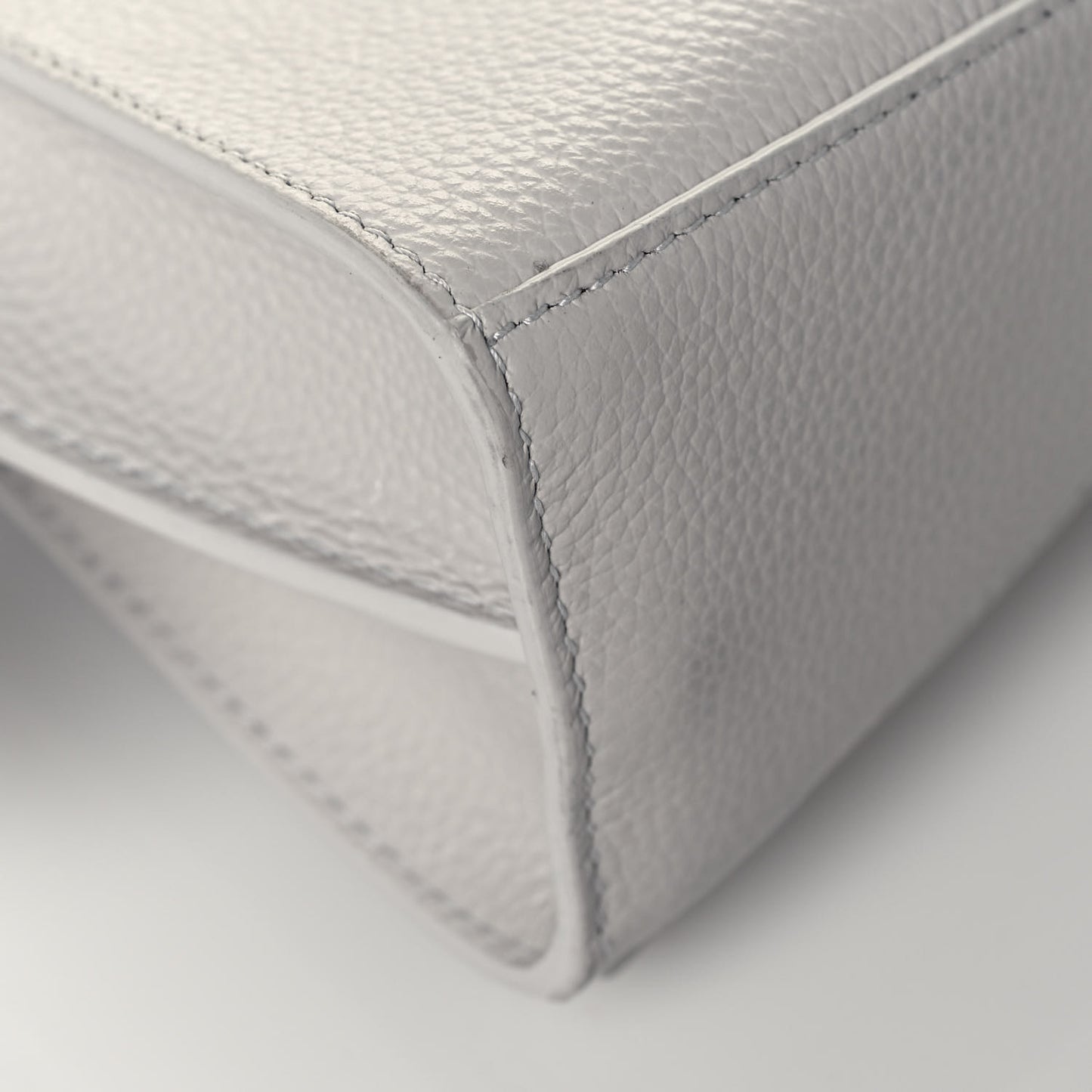 Grained Calfskin Neo Classic Silver Hardware Nano City Crossbody Chalky White