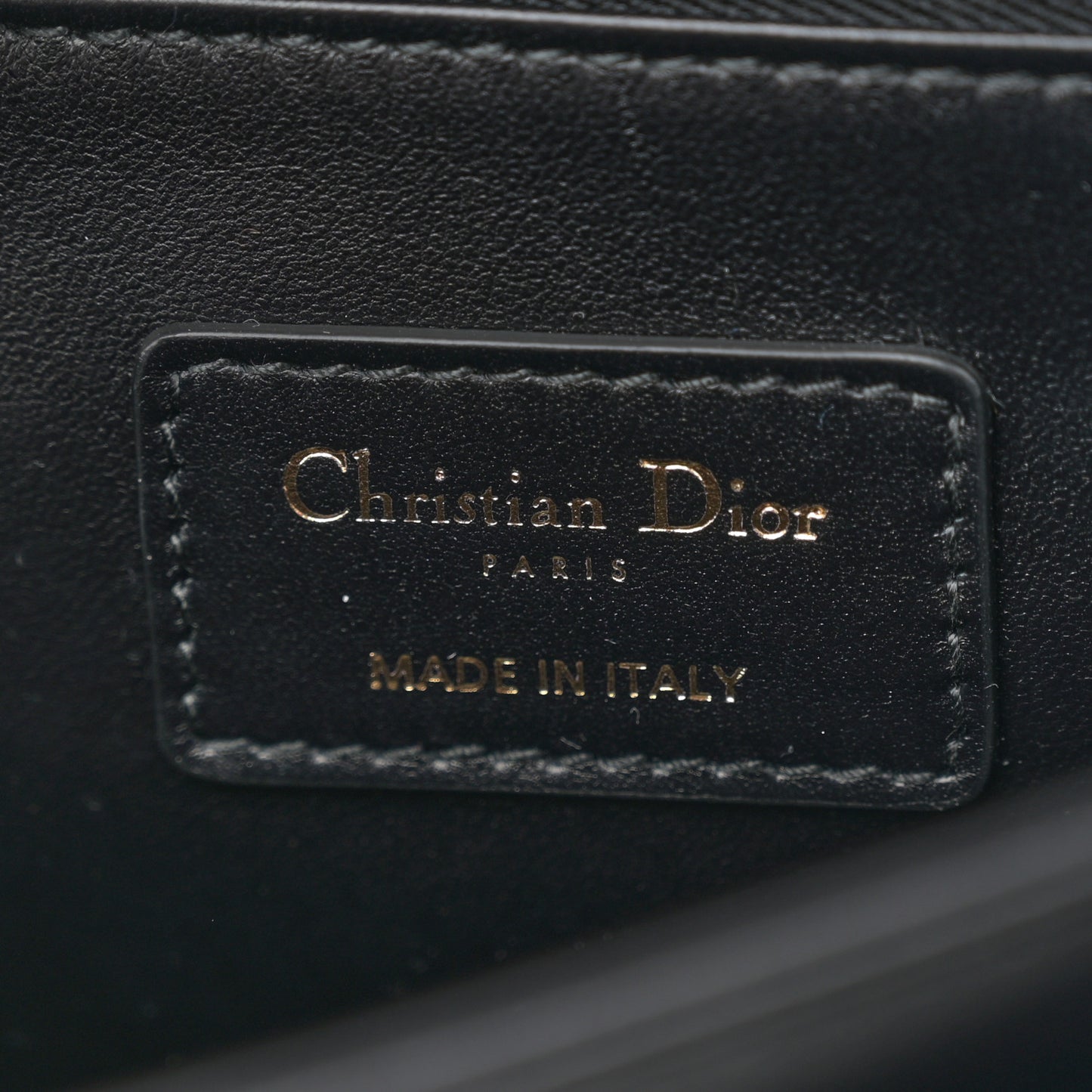 Lambskin Cannage Miss Dior Chain Pouch Black