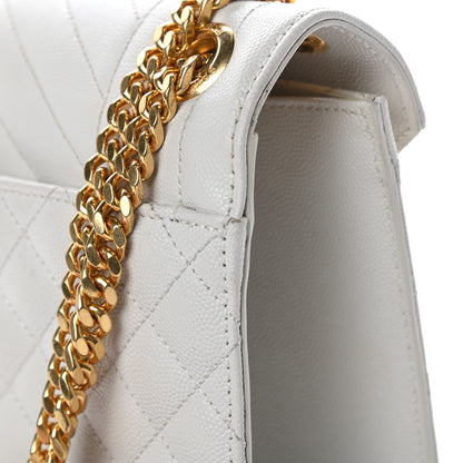 Saint Laurent Grain De Poudre Textured Mixed Matelasse Large Triquilt Monogram Satchel Porcellana 12 of 13