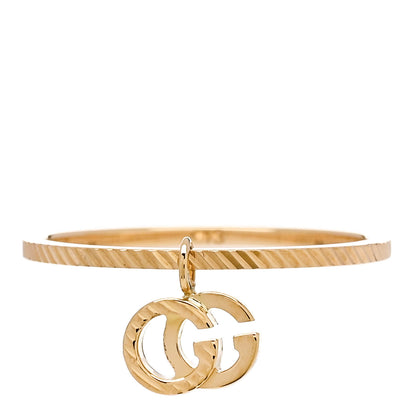 Gucci 18K Yellow Gold GG Running Charm Ring 53 6.5 1 of 6