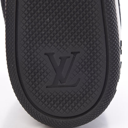 Louis Vuitton Calfskin Suede Monogram Cliff Top Wedge Sneakers 38.5 Black 6 of 8
