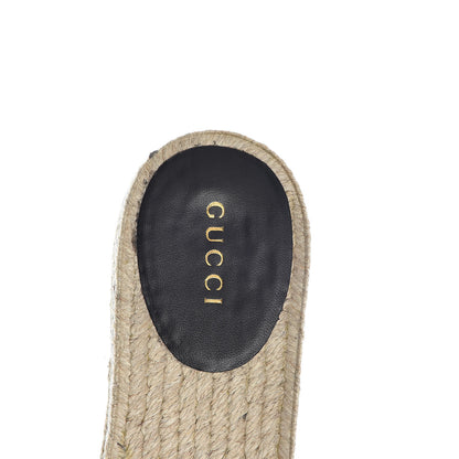Gucci Nappa Matelasse GG Marmont Platform Espadrille Slide Sandals 37 Black 6 of 9