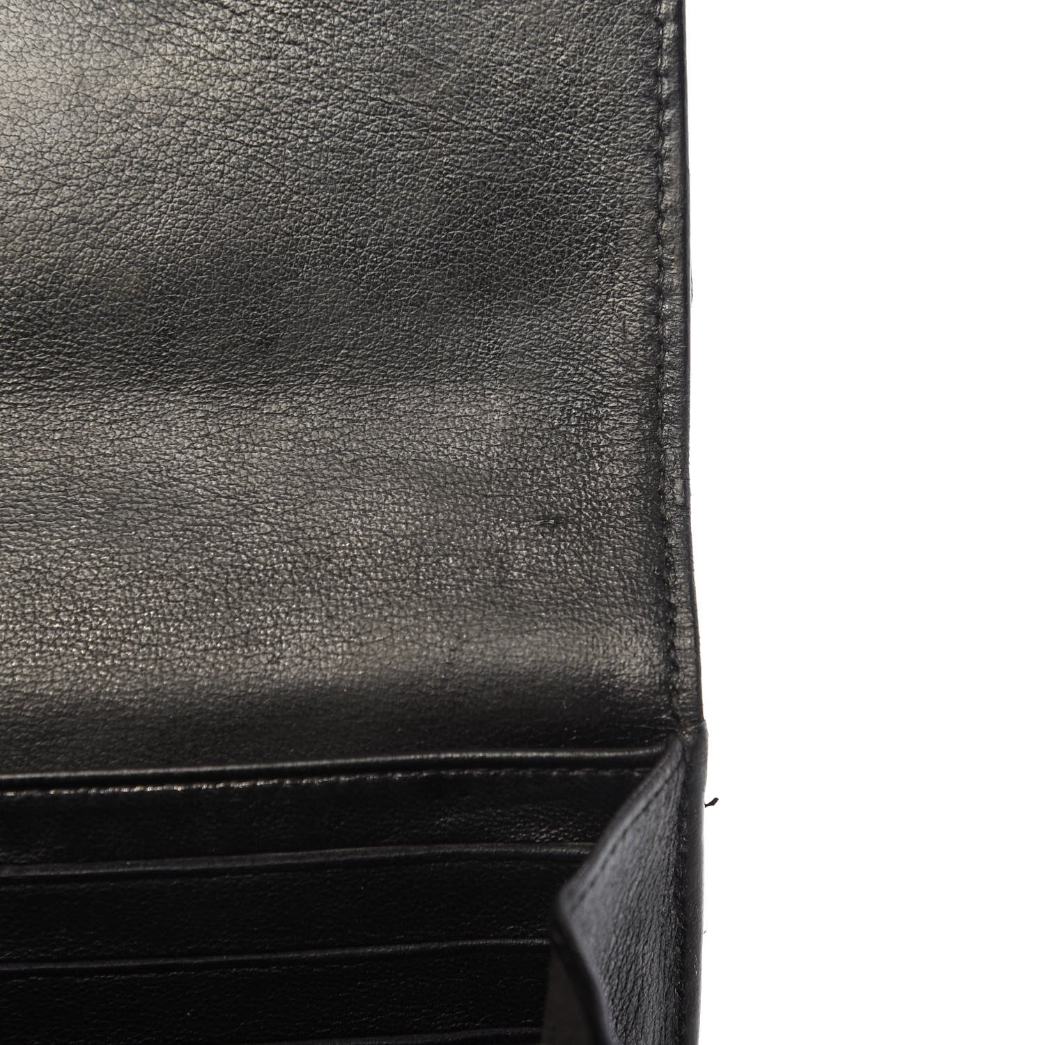 Chanel Perforated Lambskin Quilted Large Gusset Flap Wallet Black 11 of 14