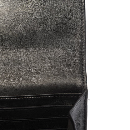 Chanel Perforated Lambskin Quilted Large Gusset Flap Wallet Black 11 of 14