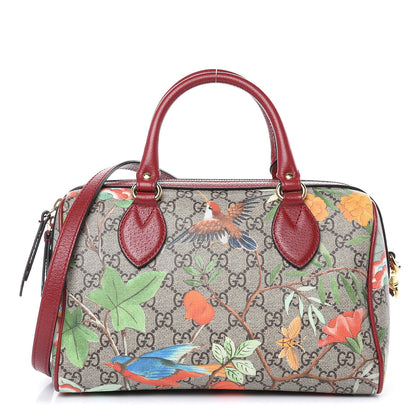 Gucci GG Supreme Monogram Tian Small Boston Beige Multicolor Red 1 of 13