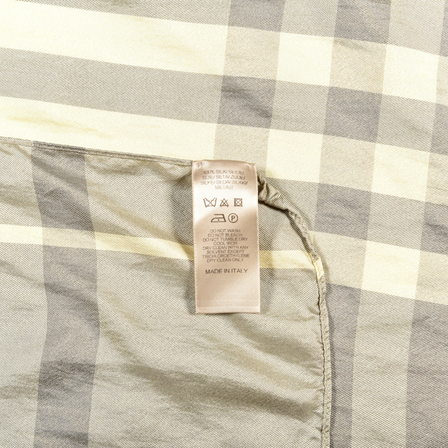 Burberry Silk Giant Check Scarf Grey 4 of 4