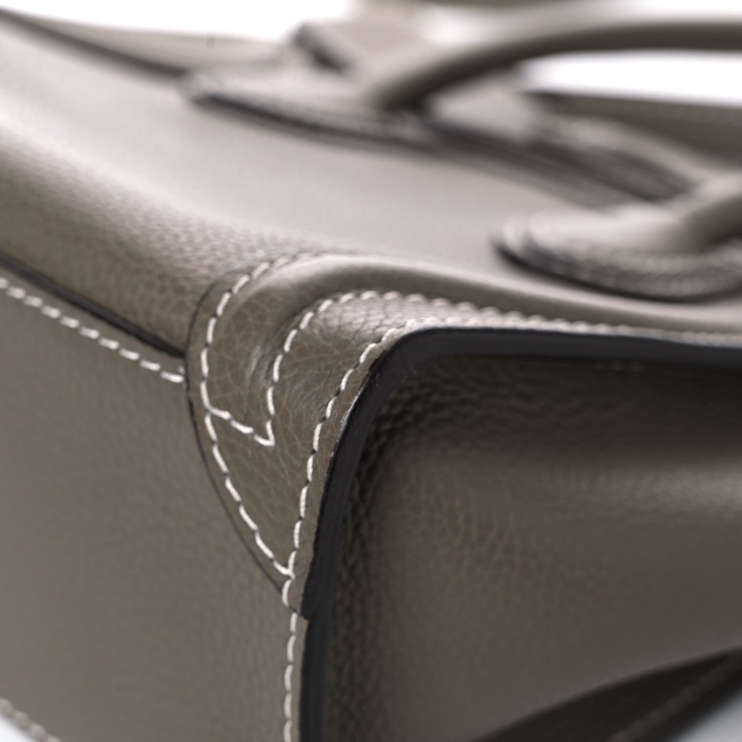 Celine Drummed Calfskin Nano Luggage Souris 11 of 17