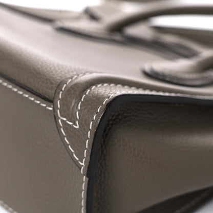 Celine Drummed Calfskin Nano Luggage Souris 11 of 17