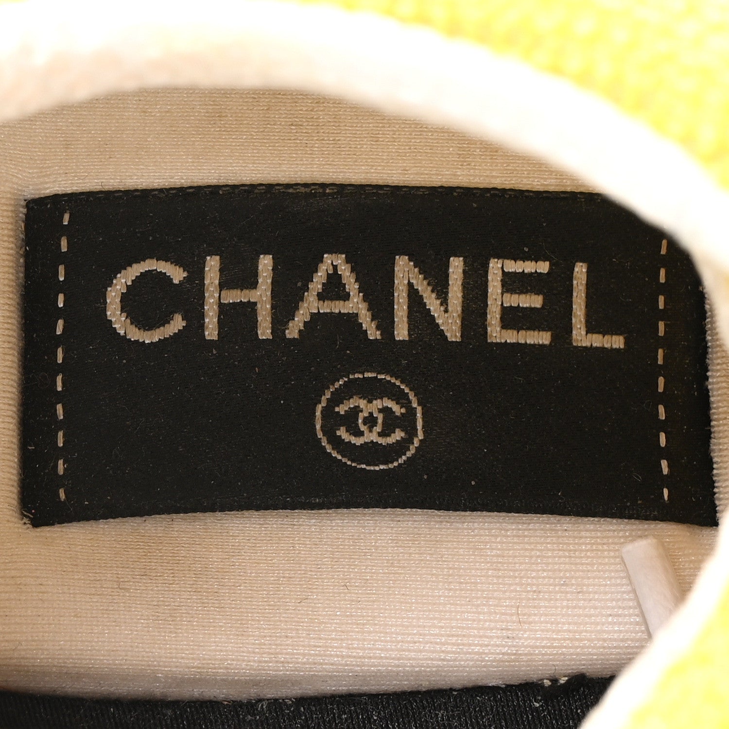 Chanel Mesh Embroidered CC Sneakers 38.5 Yellow 14 of 16