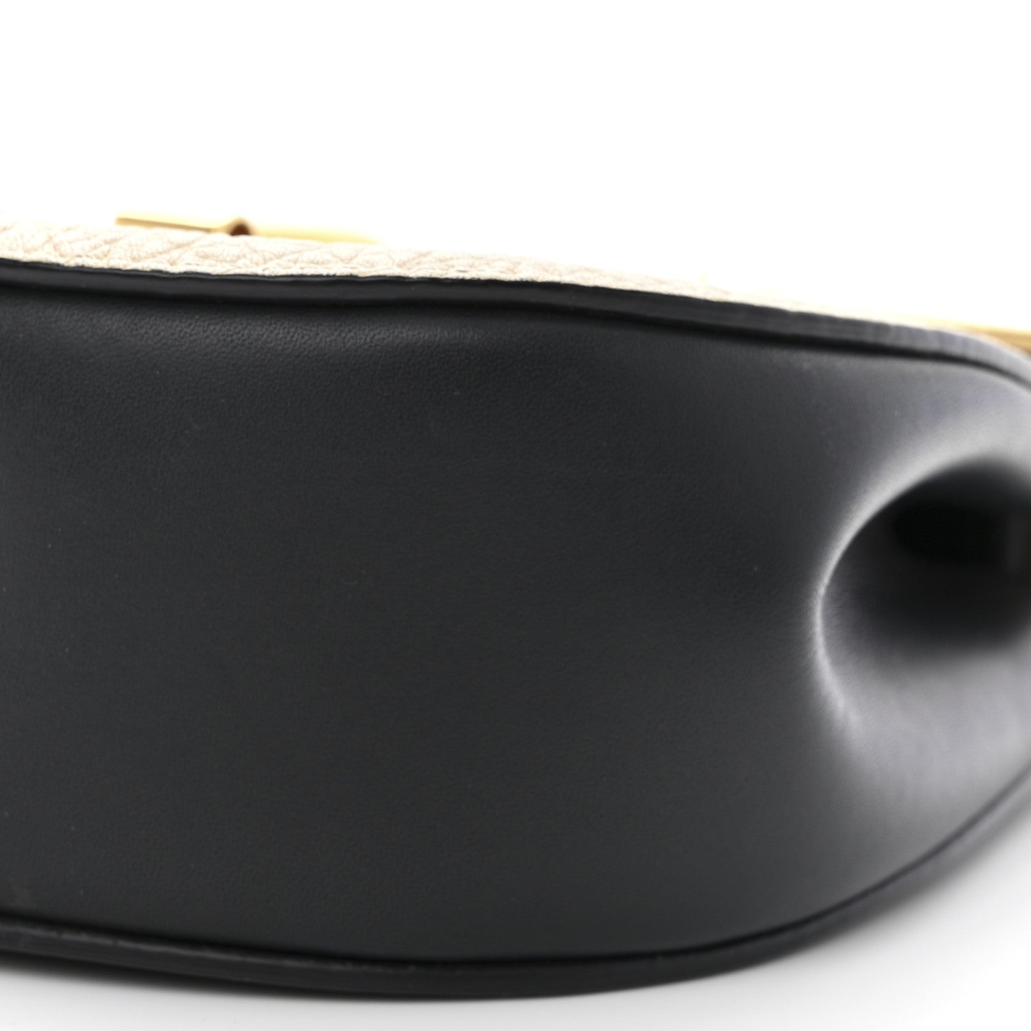 Chloe Grained Calfskin Lambskin Mini Bi-Color Drew Shoulder Bag Ivory Black 10 of 10