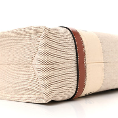 Chloe Cotton Calfskin Medium Woody Ribbon Tote White Brown 9 of 13