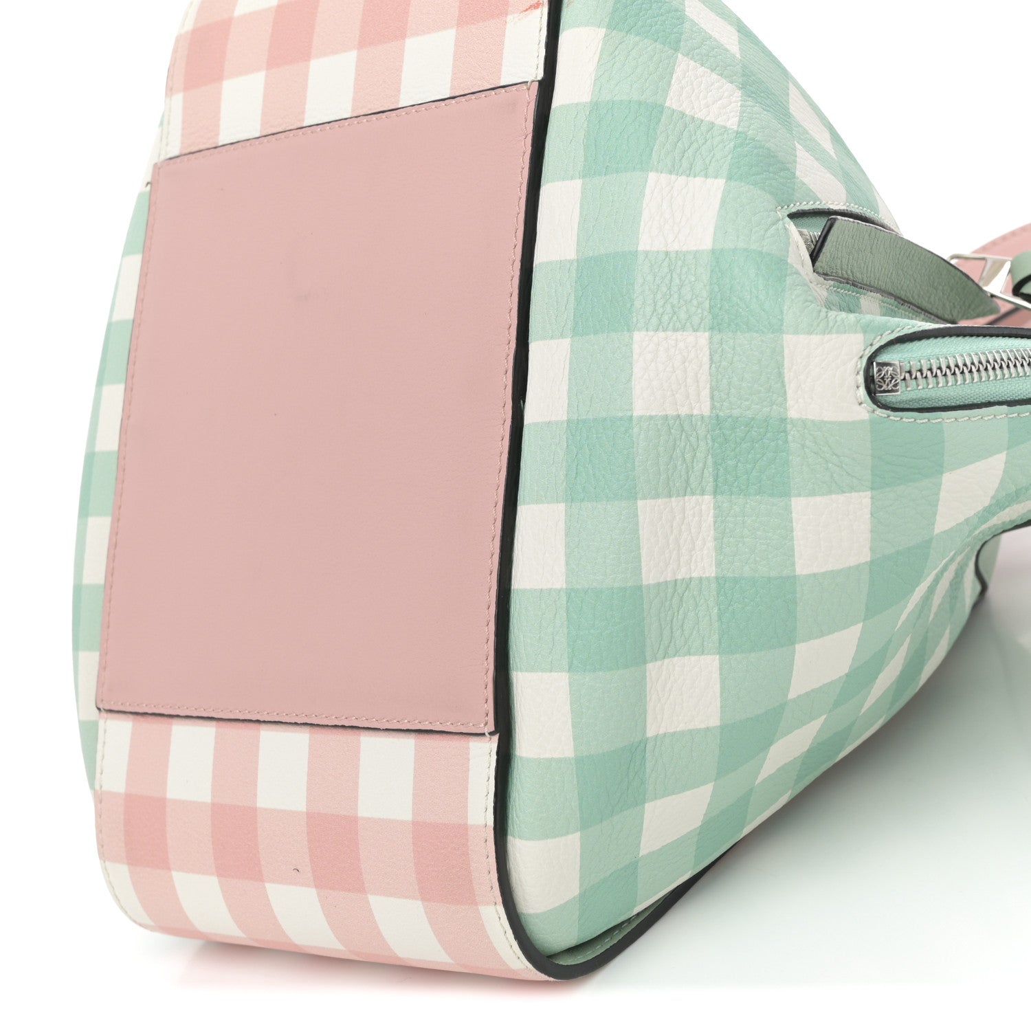 Loewe Calfskin Gingham Small Hammock Shoulder Bag Pink Green 10 of 12