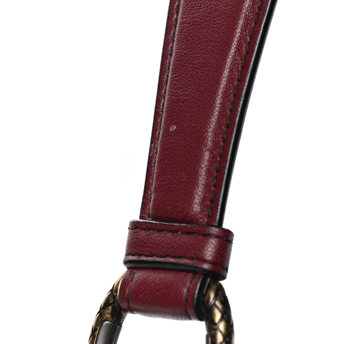 Nappa Intrecciato Medium Loop Dark Red