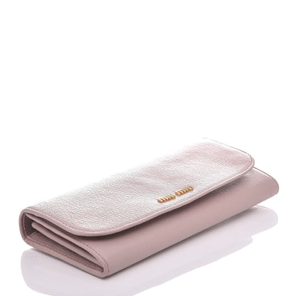 Miu Miu Goatskin Madras Flap Wallet Mughetto 4 of 9