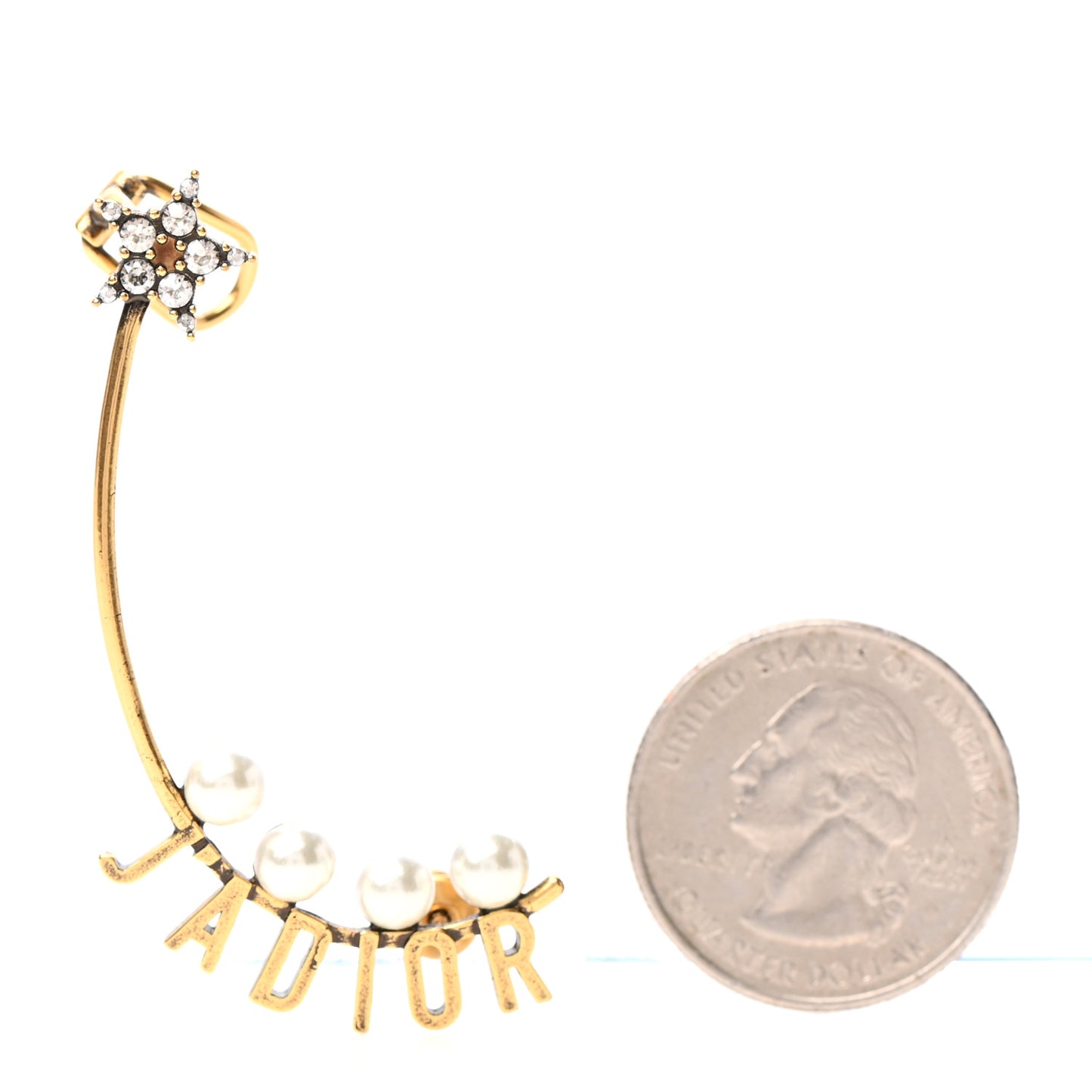 Pearl Crystal J'Adior Earring Gold