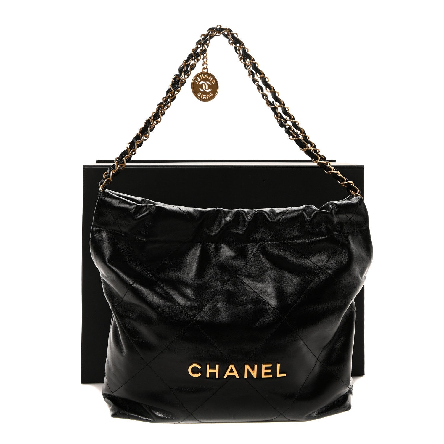 Chanel Shiny Calfskin Quilted Small Chanel 22 Black 12 of 12