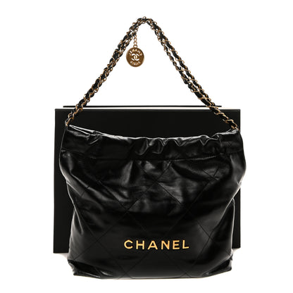 Chanel Shiny Calfskin Quilted Small Chanel 22 Black 12 of 12