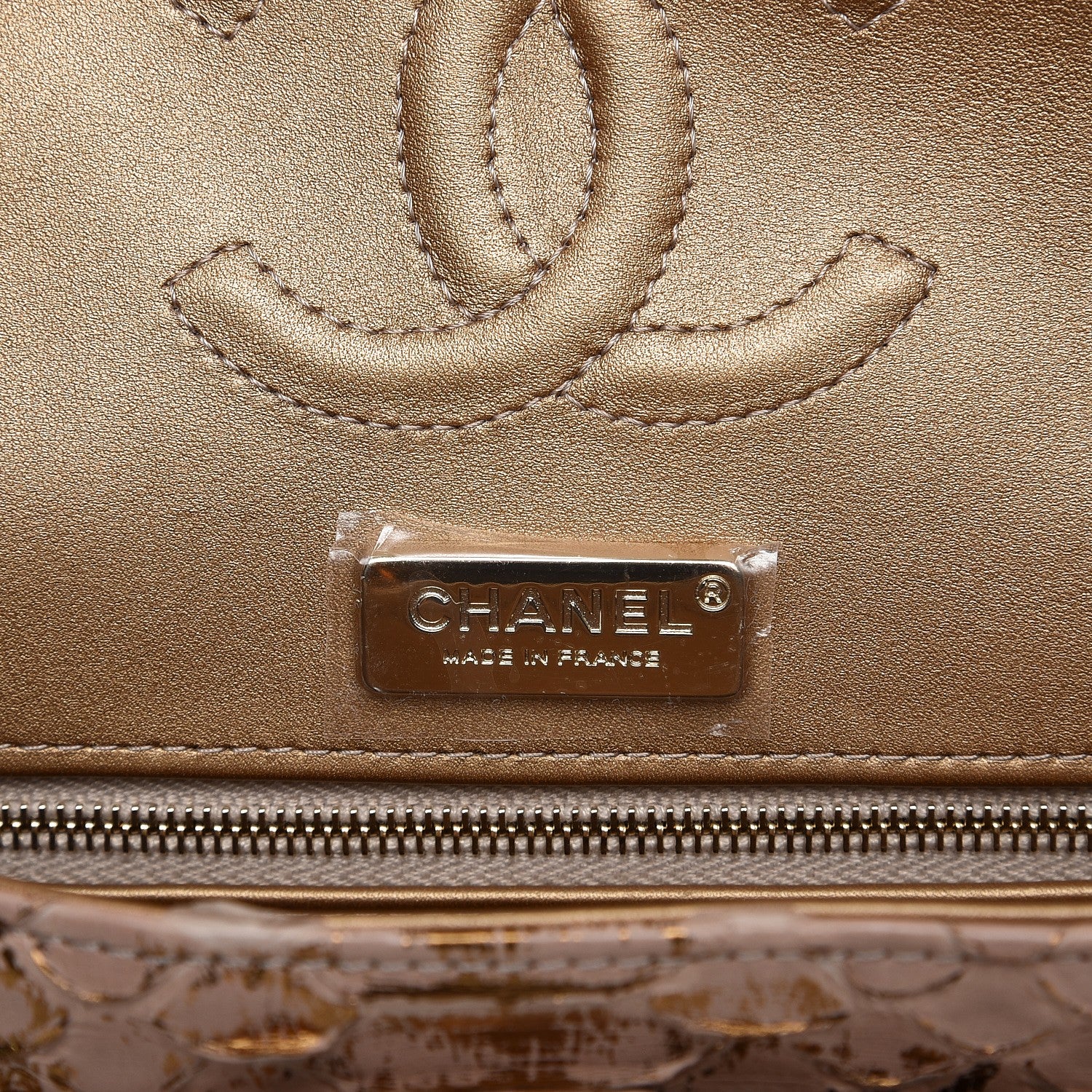 Chanel Metallic Python Small Double Flap Pink Gold 7 of 11