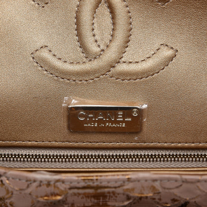 Chanel Metallic Python Small Double Flap Pink Gold 7 of 11
