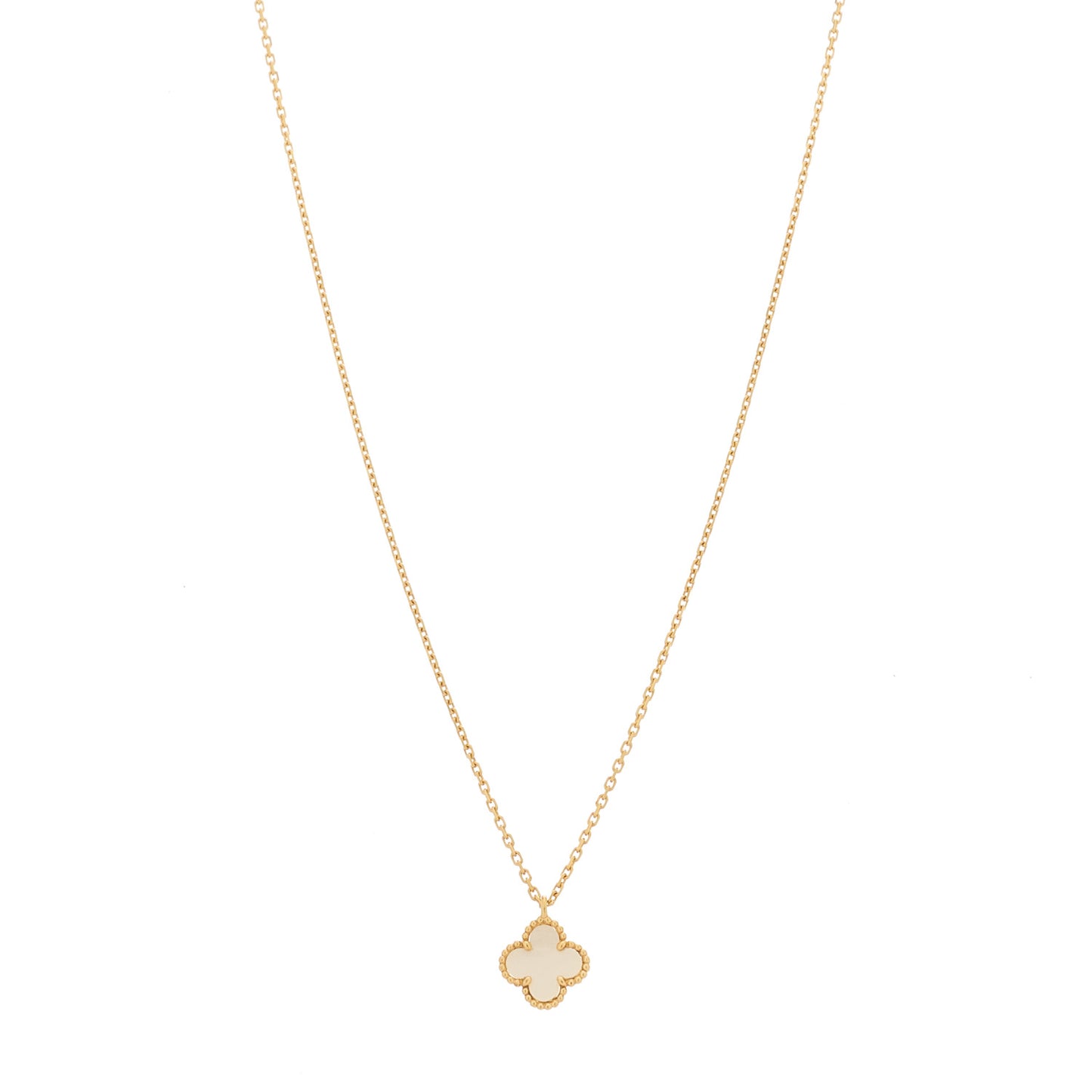 18K Yellow Gold Mother of Pearl Sweet Alhambra Pendant Necklace
