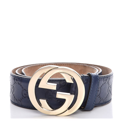 Gucci Guccissima Interlocking G Belt 95 38 Blue 1 of 8