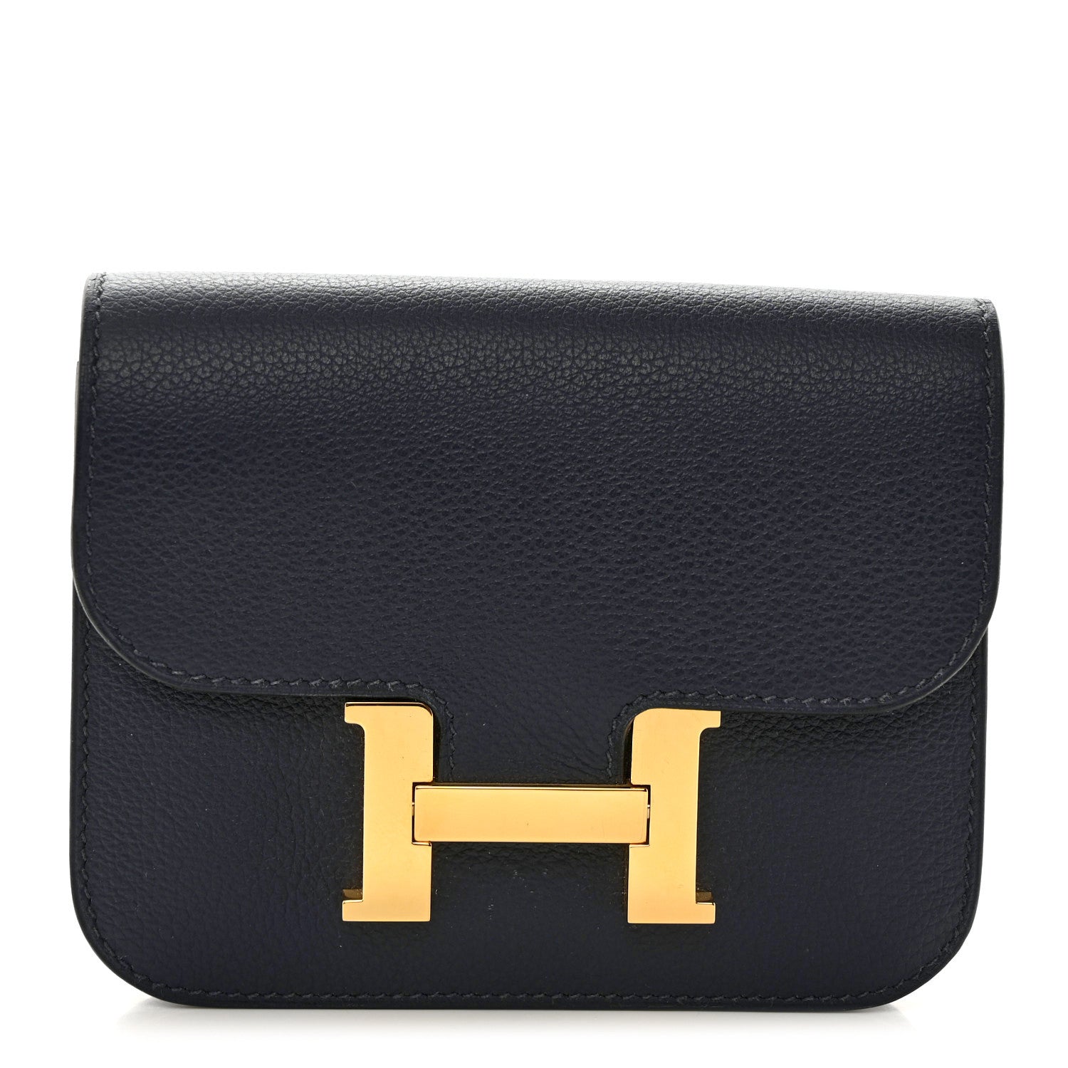Hermes Evercolor Constance Slim Wallet Bleu Nuit 1 of 9