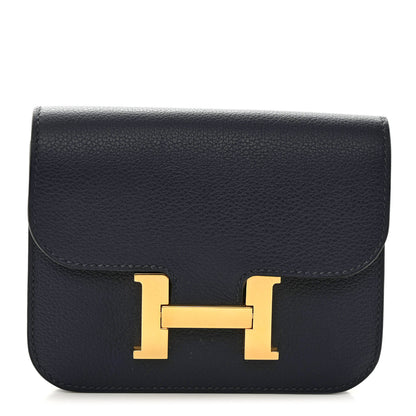 Hermes Evercolor Constance Slim Wallet Bleu Nuit 1 of 9