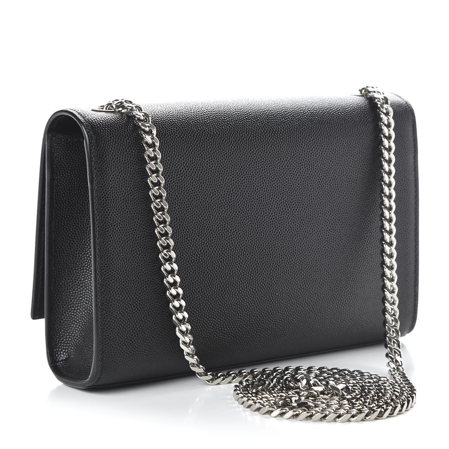 Saint Laurent Grain De Poudre Small Monogram Kate Satchel Black 3 of 9