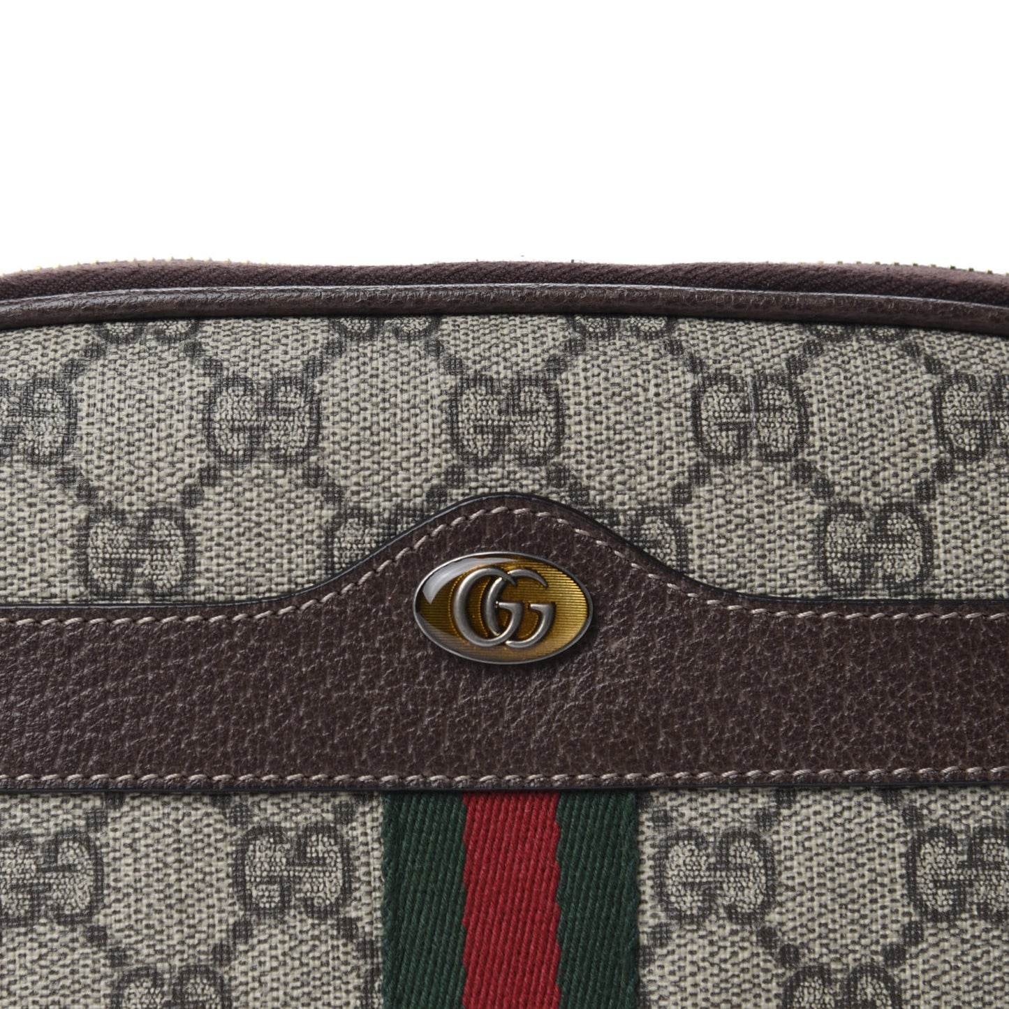 GG Supreme Monogram Ophidia Belted iPhone Case 85 34 Dark Brown