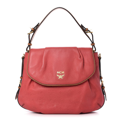 MCM Calfskin Ottomar Monogram Shoulder Bag Pink 1 of 9