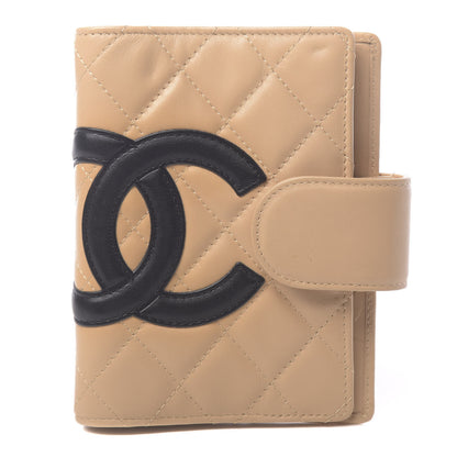 Chanel Calfskin Quilted Small Cambon Agenda Planner Beige Black 1 of 9
