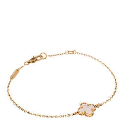Van Cleef & Arpels 18K Yellow Gold Mother of Pearl Sweet Alhambra Bracelet 1 of 5