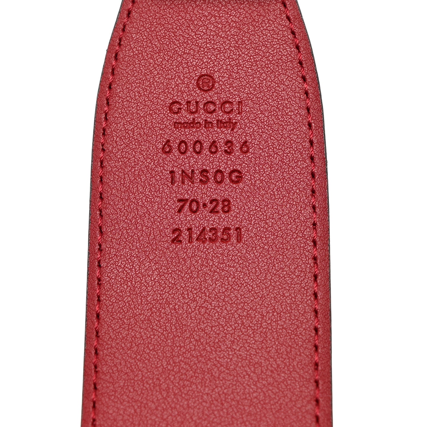 Gucci Efesto Leather Horsebit 25mm Belt 70 28 New Cherry Red 4 of 6