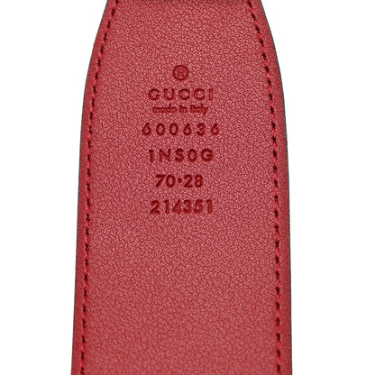 Gucci Efesto Leather Horsebit 25mm Belt 70 28 New Cherry Red 4 of 6