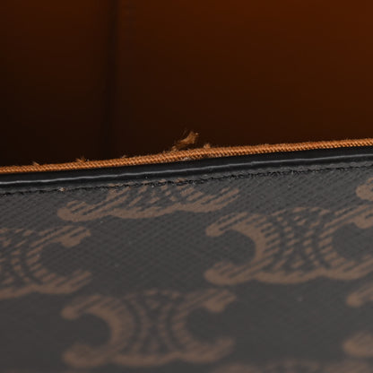 Celine Triomphe Canvas Calfskin Tabou Clutch on Strap Tan 7 of 11