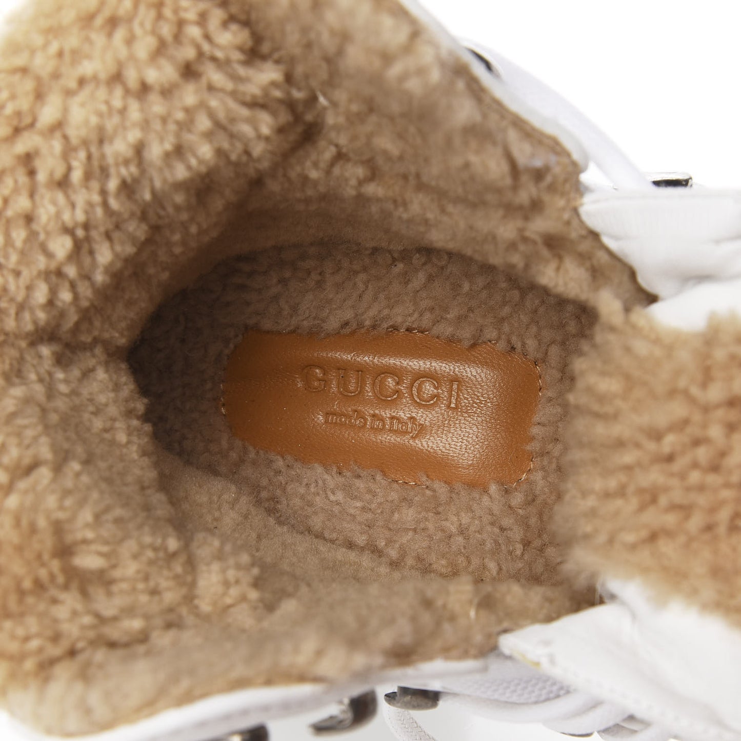 X SEGA Calfskin Suede Shearling Technical Canvas Womens Flashtrek High-Top Sneakers 36 Great White