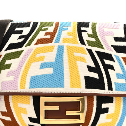 Fendi X SARA COLEMAN Canvas Vitello King Seta FF Fish Eye Embroidered Baguette Grezzo Multicolor Ghianda Grezzo Multicolor Ghianda 8 of 10