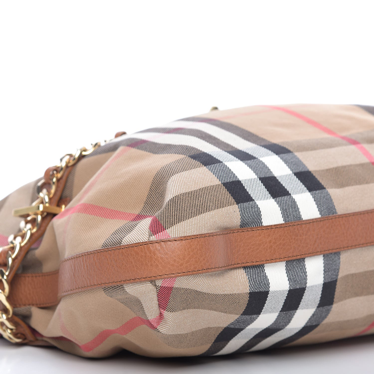 Burberry House Check Chain Hobo Tan 6 of 10