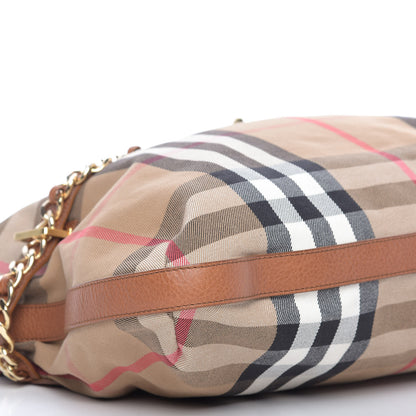 Burberry House Check Chain Hobo Tan 6 of 10