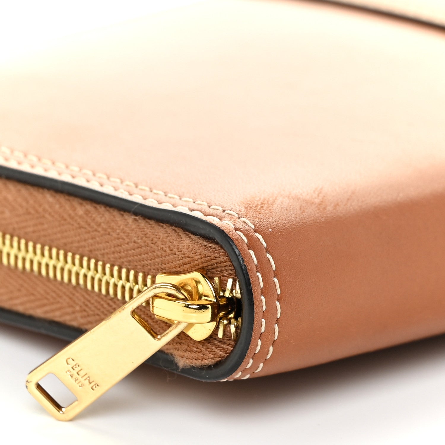 Celine Natural Calfskin Large Zip Around Multifunction Wallet Tan 10 of 16