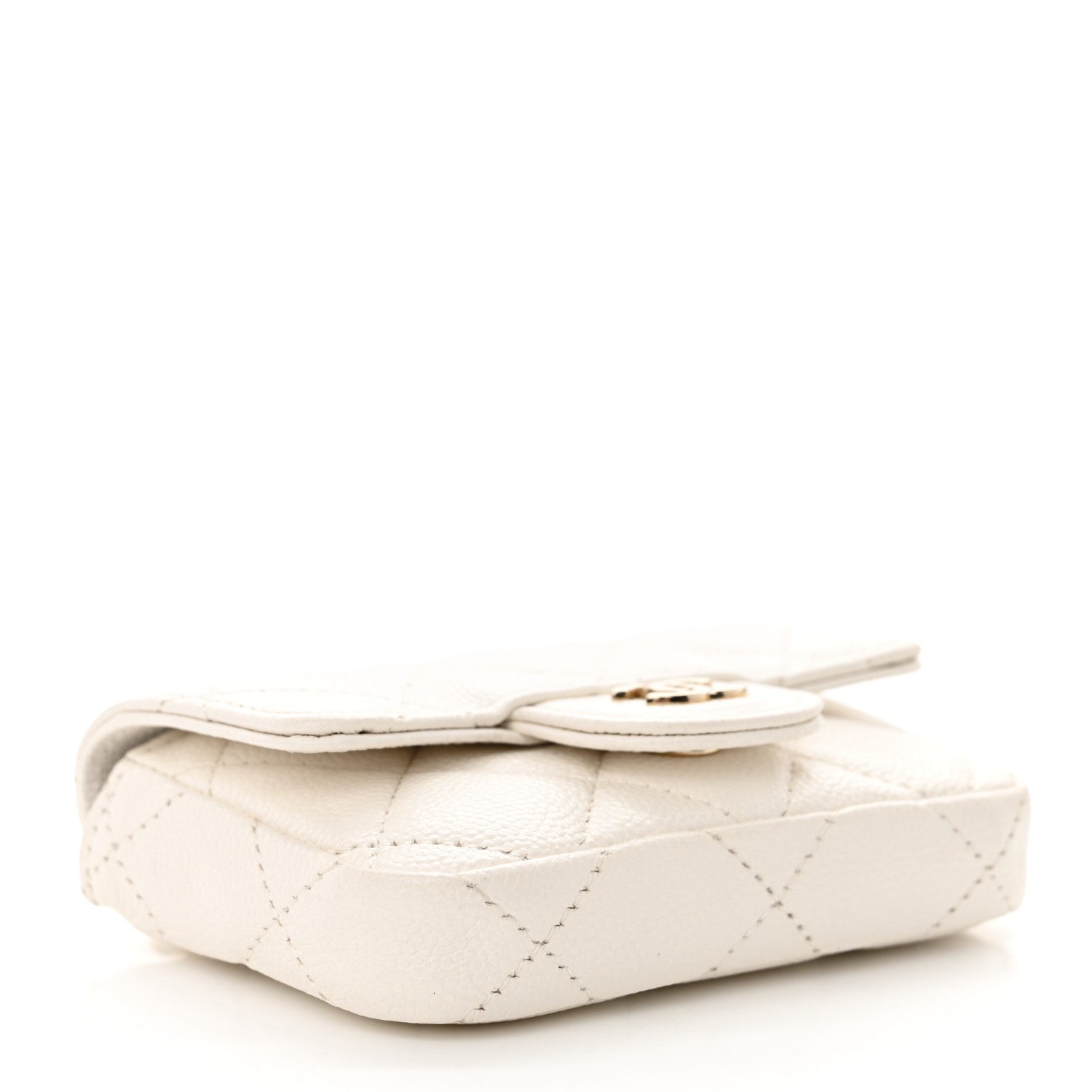 Chanel Caviar Quilted Mini Chain Belt Bag White 4 of 11