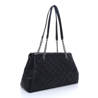 Chanel Iridescent Caviar Quilted Lady Pearly Tote Black 3 of 8